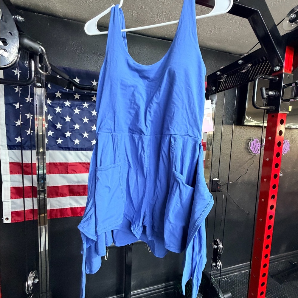 Obey Royal Blue Sleeveless Tunic with Pockets